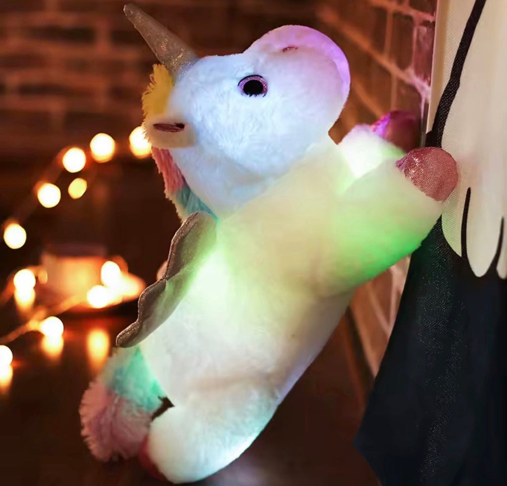 Stuffed unicorn with led-light