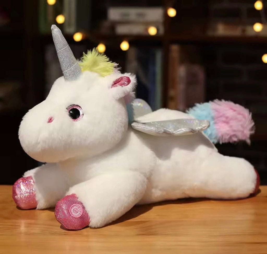 Stuffed unicorn with led-light