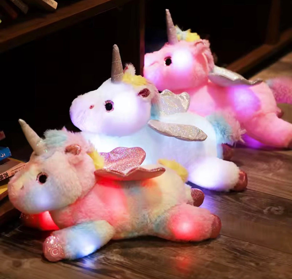 Stuffed unicorn with led-light